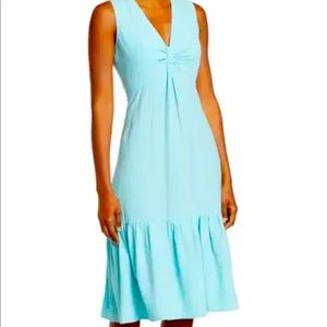 Calvin Klein Gauze Front Knot Midi Dress, Size 8